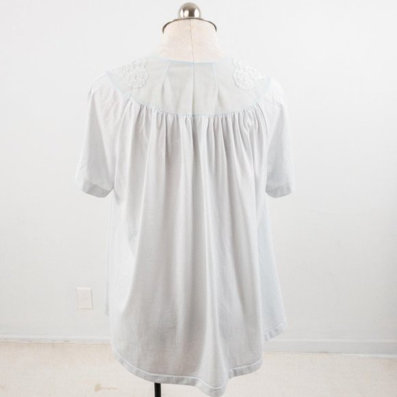 Vintage 50s M Boho Lace Button Down Pajama Top - Picture 6 of 9